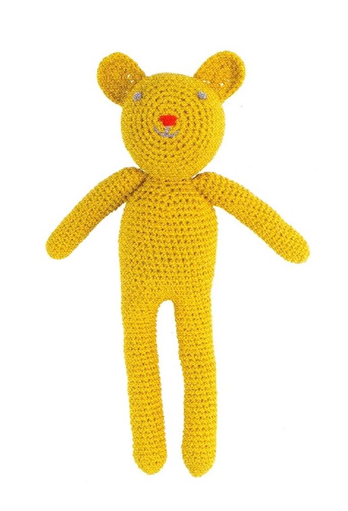 Knuffel gehaakt beer Bobby geel (3 st)