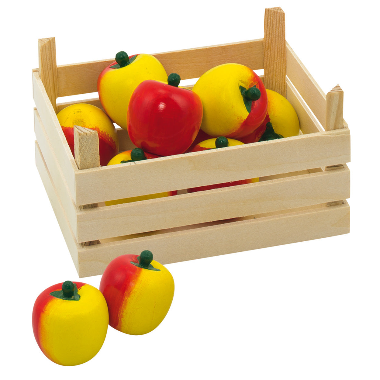 Goki houten appels in kist, 10dlg.