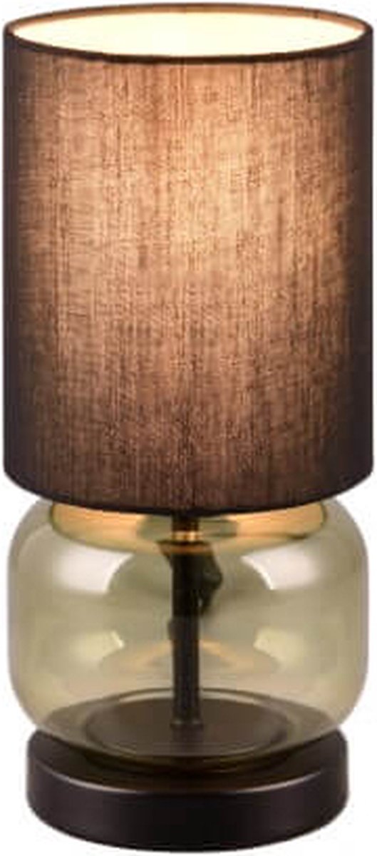 TRIO elio - tafellamp - zwart mat - excl. 1x e27 40w - snoerschakelaar - groen glas