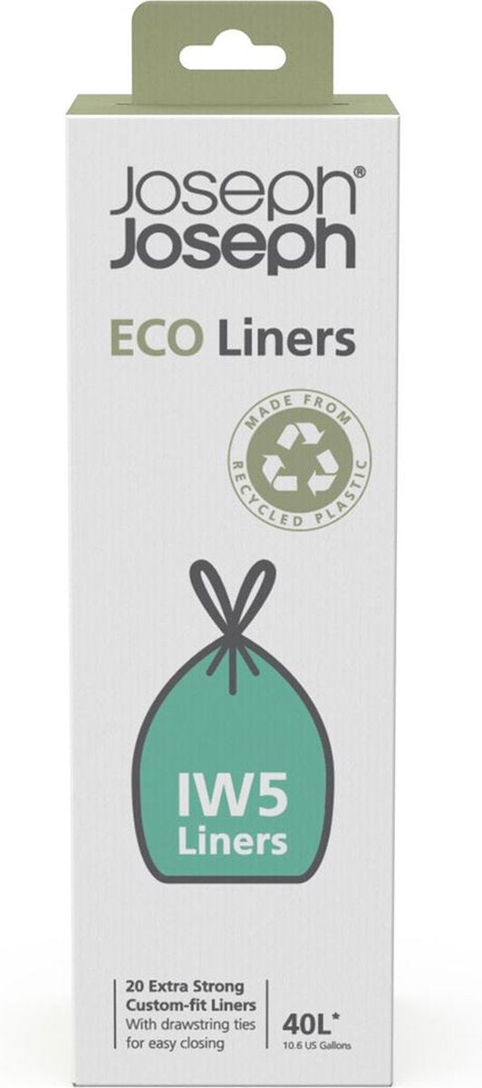 Joseph Joseph eco liners afvalzakken grijs - iw5 - 40 l - 20 stuks
