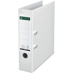 Ordner Leitz 1010 plastic breedte 8cm wit insteeketiket grijpgat