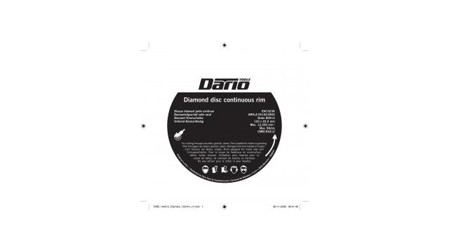 Dario Tools diamantslijpschijf vol.r. 125mm