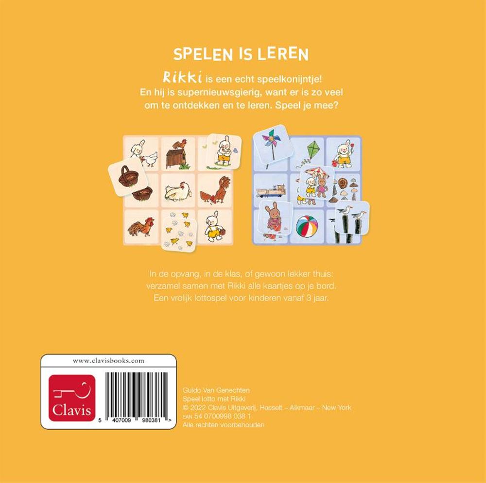 Uitgeverij Clavis speel lotto met rikki. 3+.