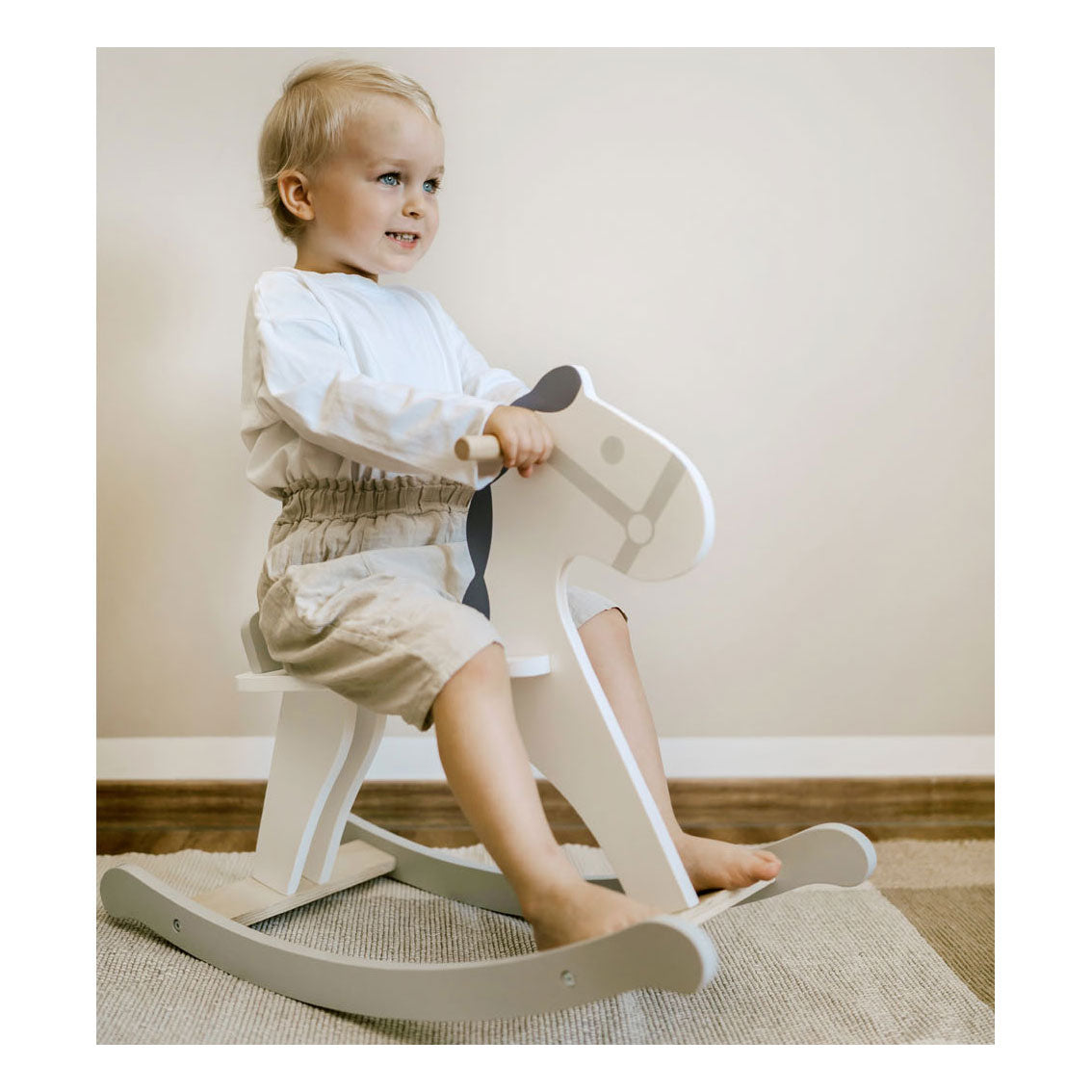 Small Foot - houten schommelpaard skandi wit