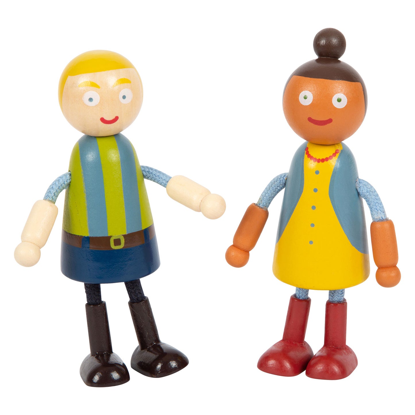 Small Foot - houten poppenhuis familie met rolstoel, 6st.