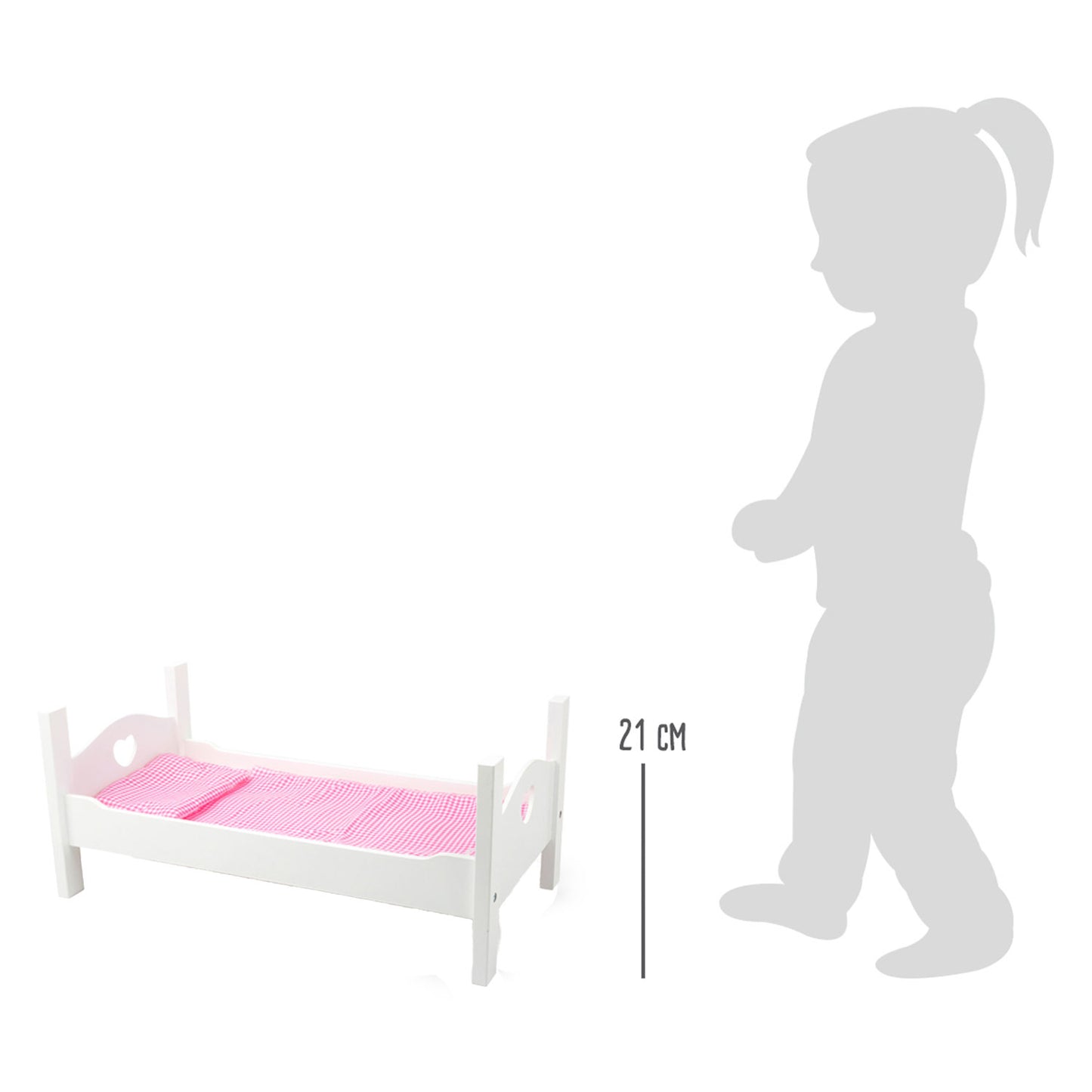 Small Foot - houten poppenbed wit met beddengoed, 4dlg.