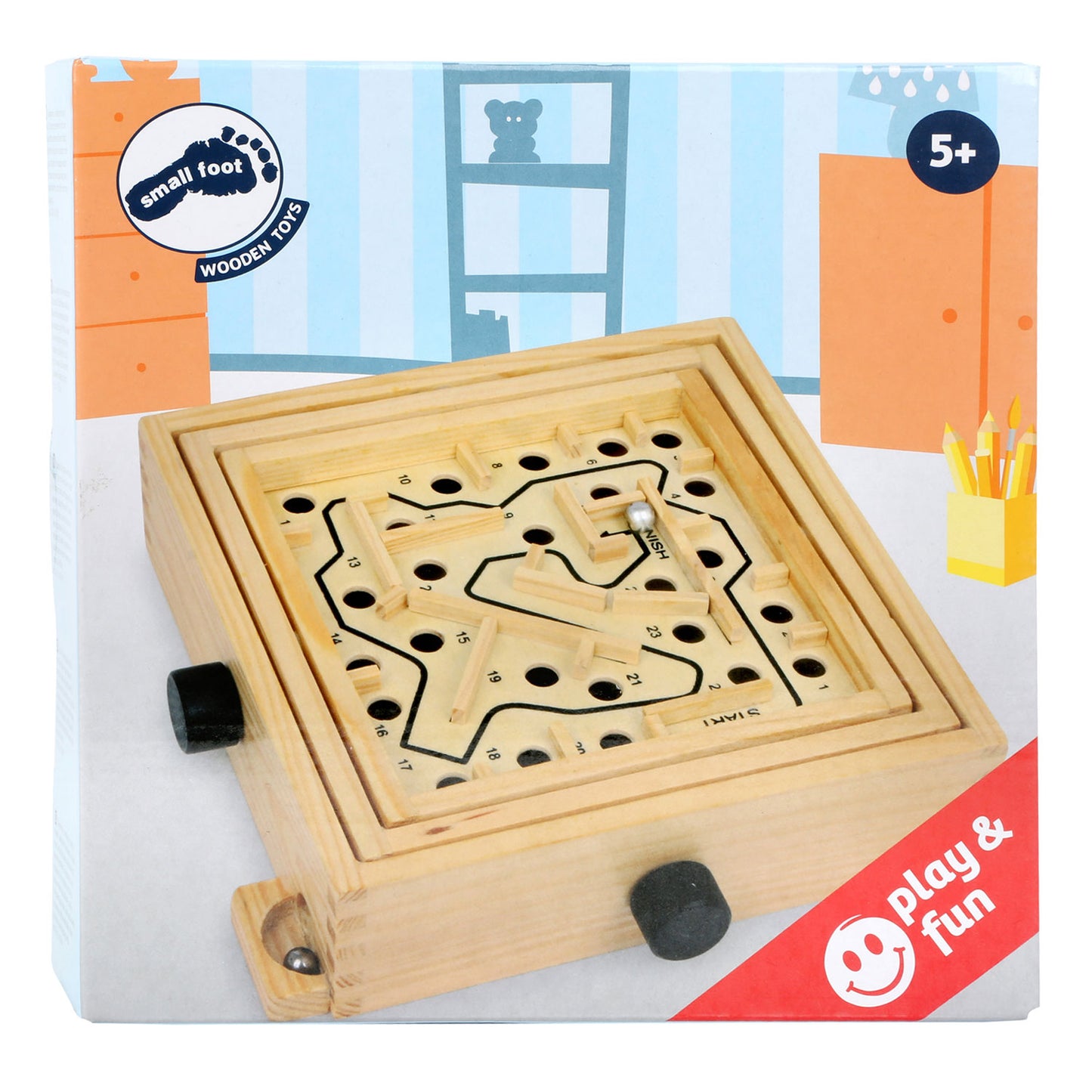 Small Foot - houten labyrinth knikkerspel