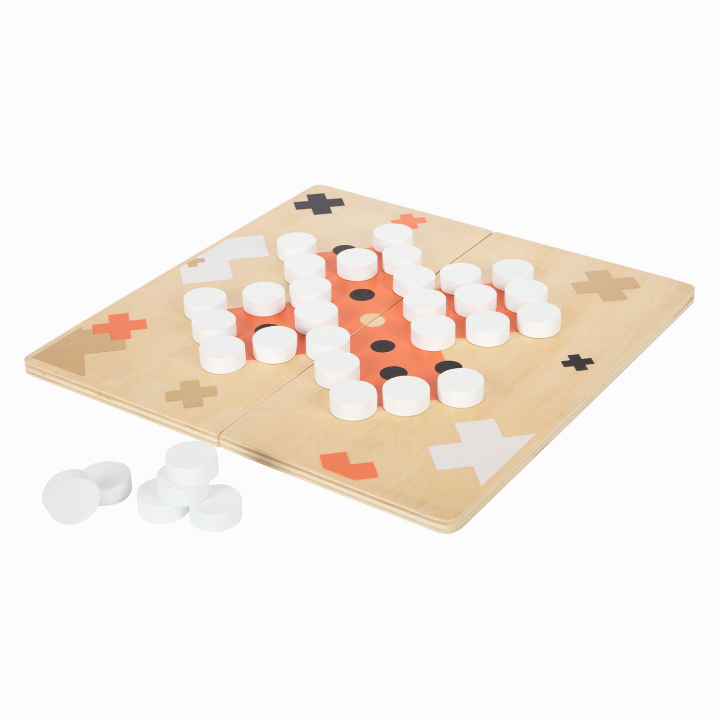 Small Foot - houten solitaire en molenspel gouden editie