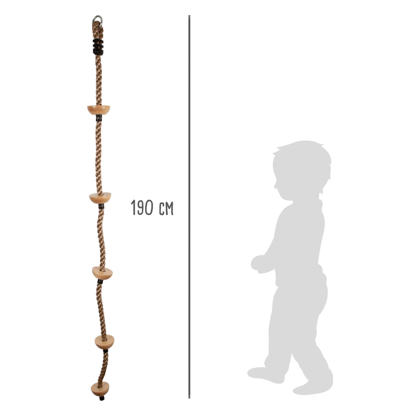 Small Foot - klimladder met houten opstapjes, 190cm