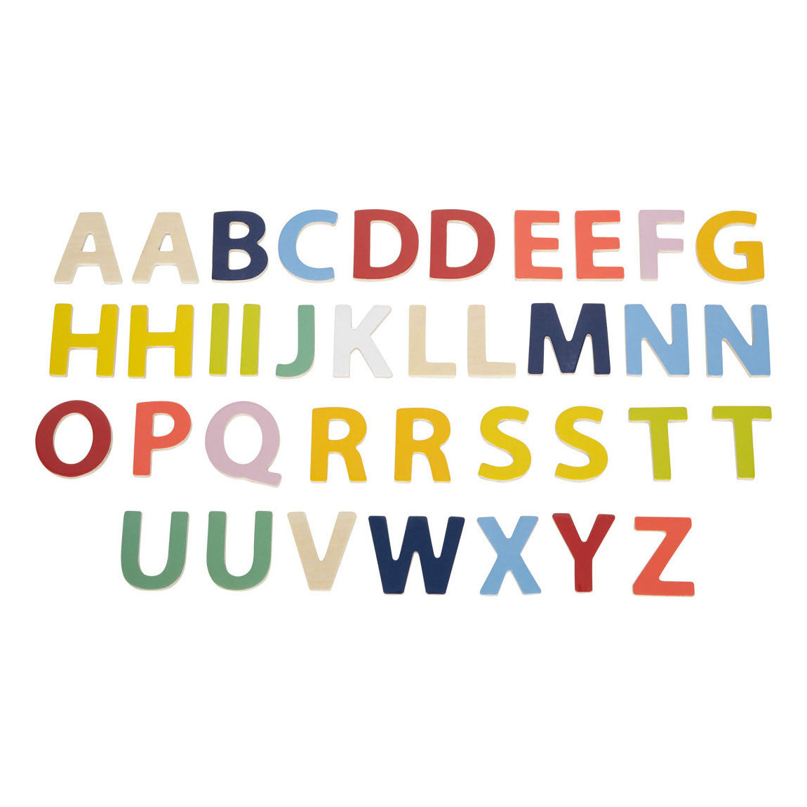 Small Foot - houten magnetische letters kleur, 37dlg.