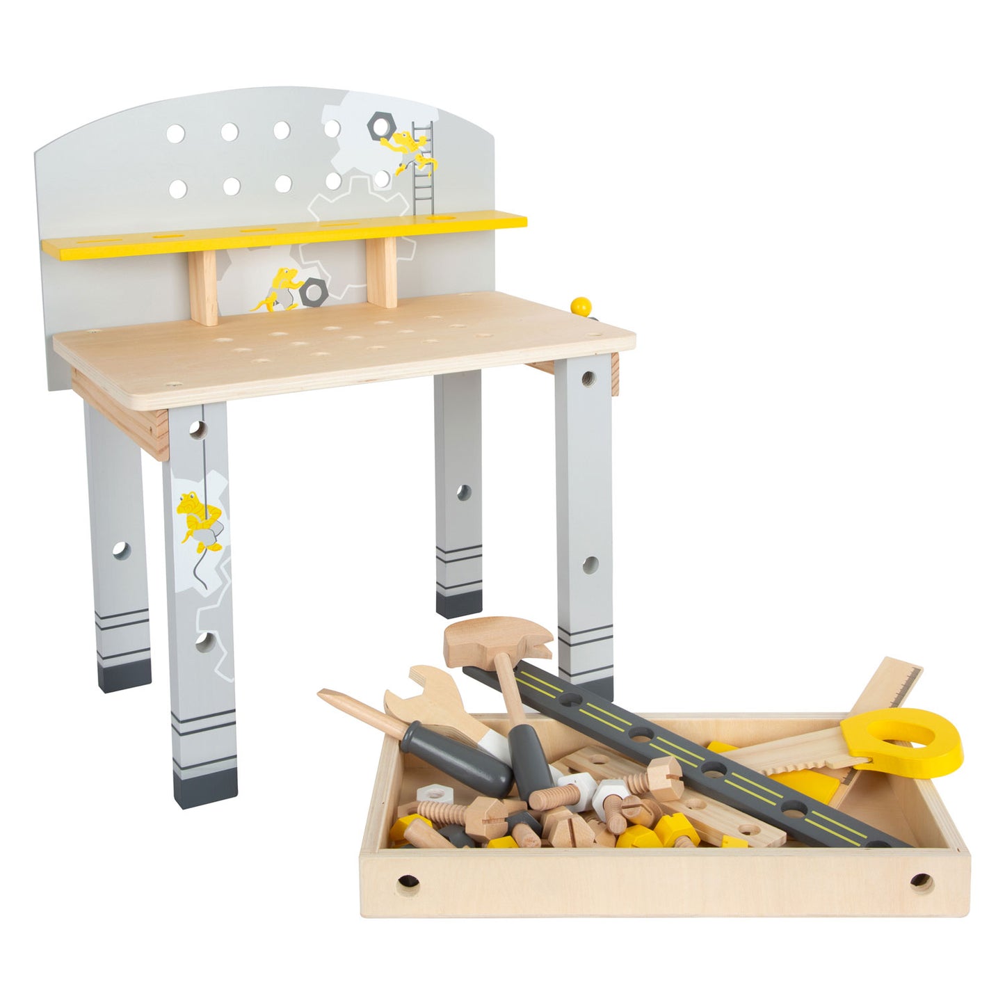 Small Foot - houten werkbank compact miniwob, 34dlg.