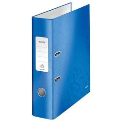 Leitz Ordner 10050036 karton 80g m2 a4 breedte 8cm blauw grijpgat rugetiket