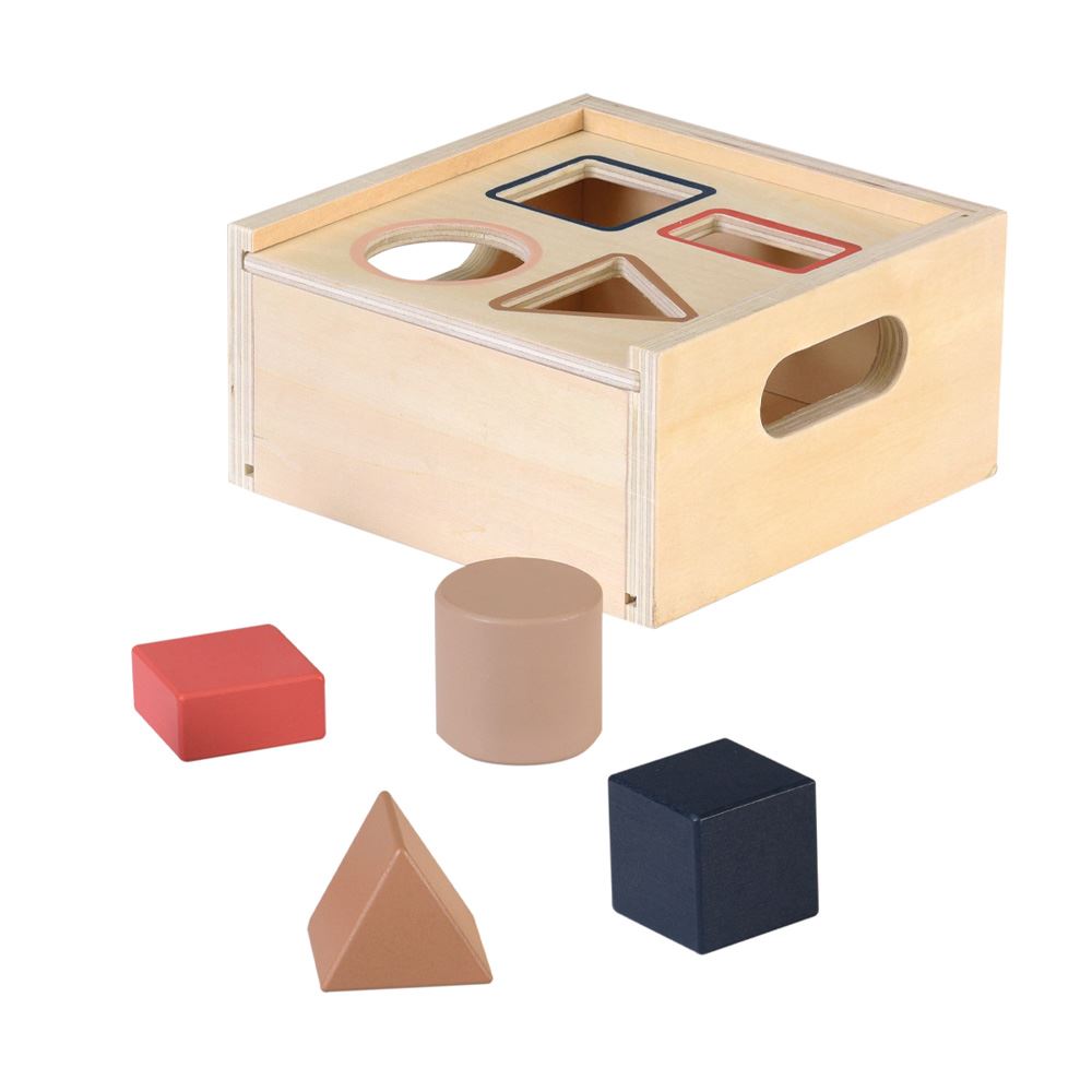 Houtern Vormenbox. FSC. 13x13x7 cm. 1+