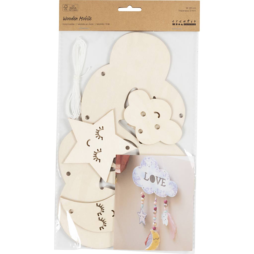 Creativ Company Https: www.cchobby.nl houten-mobiel-nachthimmel-b-28-cm-dikte-3-mm-1-stuk-1-doos