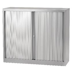 Roldeurkast laag staal 100x43x103cm zilver 1 legbord