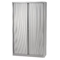 Roldeurkast hoog staal 100x43x198cm zilver 4 legborden