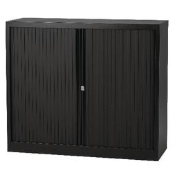 Roldeurkast laag Bisley staal 120x43x103cm zwart 1 legbord