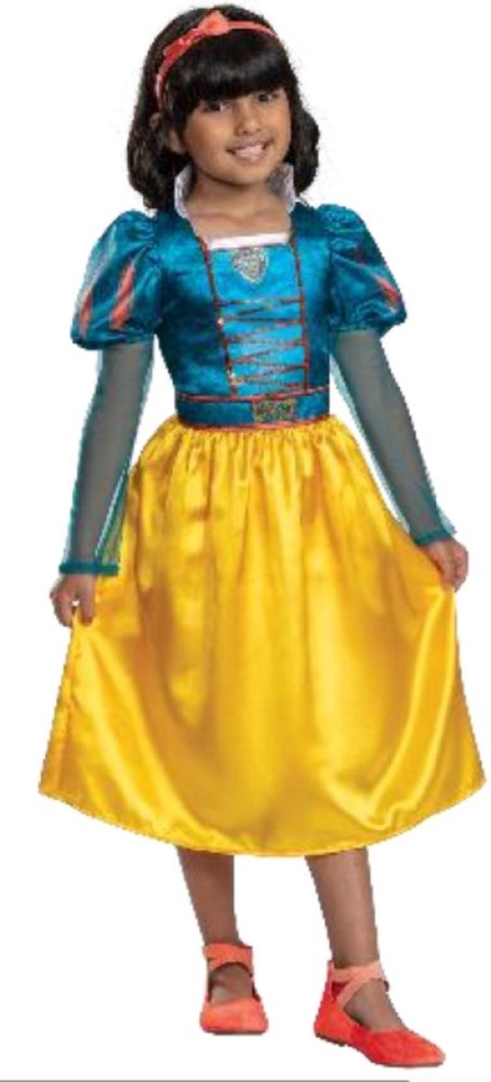 Disguise Disney - snow white live action, sneeuwwitje live action jurk klassiek, maat m (7-8 jaar)