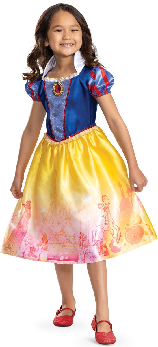 Disguise Disney prinses - snow white, snow white jurk verhalenboek classic, maat m (7-8 jaar), meisjes