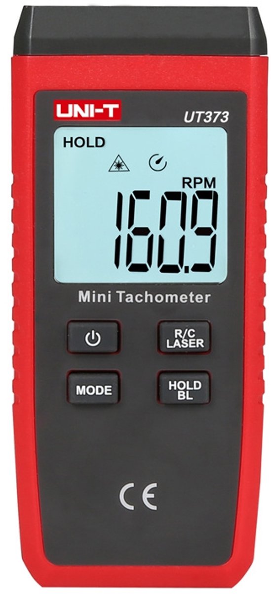 UNI-T ut373 laser toerenteller – digitale tachometer 2.5–99.999 rpm – nauwkeurige mini rpm meter met min max avg + hold
