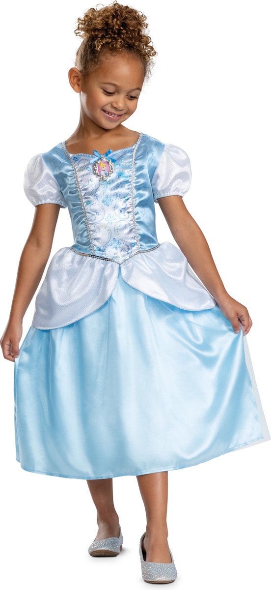 Disguise Disney prinses - cinderella, cinderella jurk classic, maat xs (3t-4t jaar), meisjes