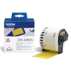 Etiketteertape Brother DK44605 Zwart op geel