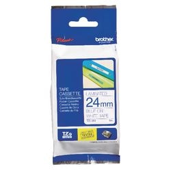 Labeltape Brother TZE253 Blauw, wit 24mmx8m