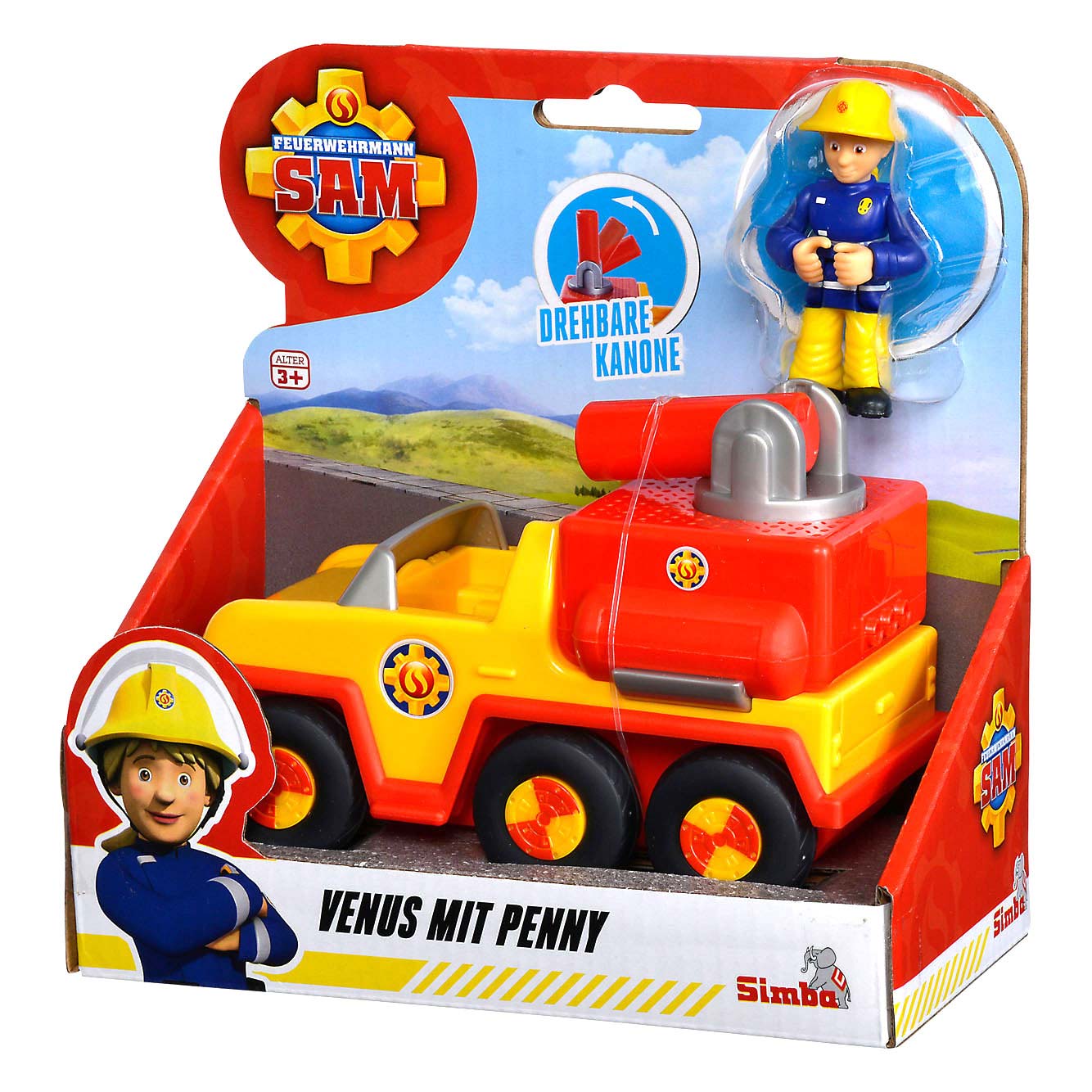 Simba Brandweerman sam venus brandweerauto met jenny figuur