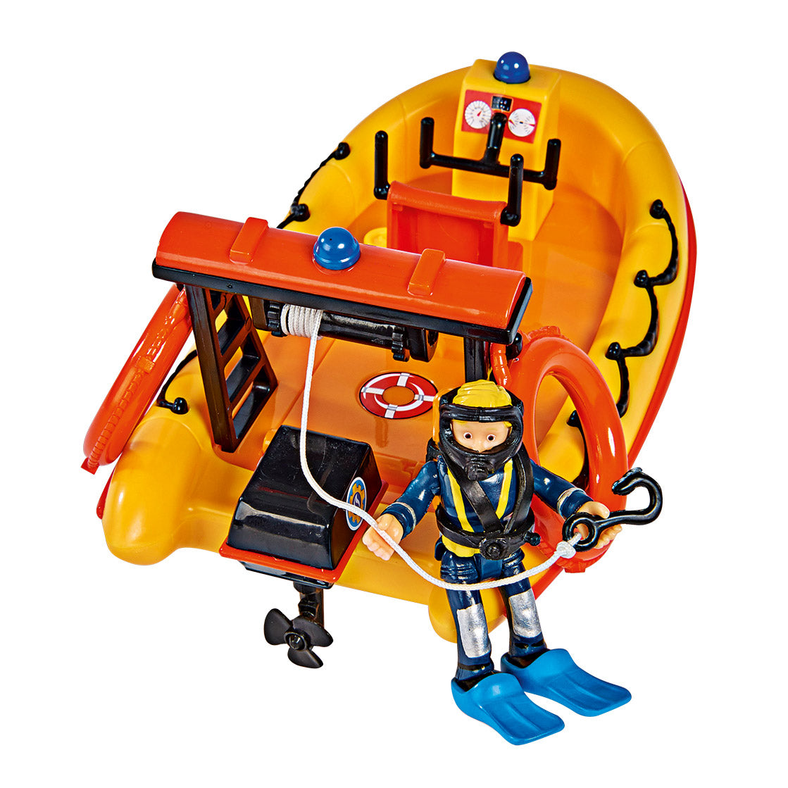 Simba Brandweerman sam neptune reddingsboot met figuur