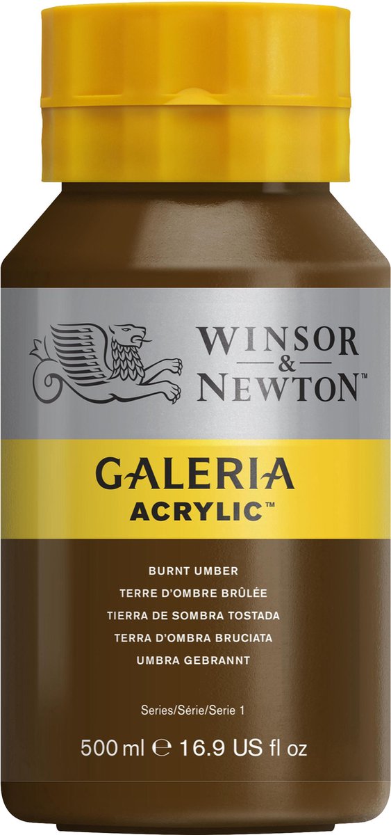 Winsor Newton galeria acryl 500ml burnt umber