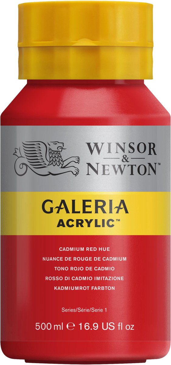 Winsor Newton galeria acryl 500ml cadmium red hue