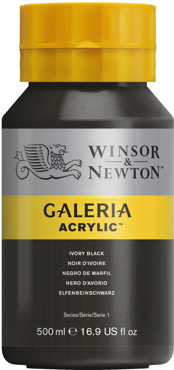 Winsor Newton galeria acryl 500ml ivory black