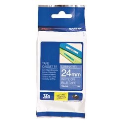 Brother Labeltape tze555 wit, blauw 24mmx8m
