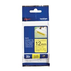 Labeltape Brother TZES631 Zwart, geel 12mmx8m
