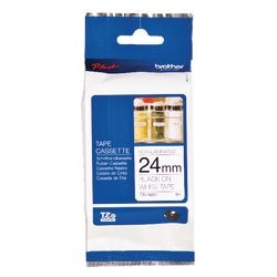 Textieltape Brother TZEN251 24mmx8m zwart wit