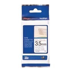 Textieltape Brother TZEN201 3,5mmx8m zwart wit