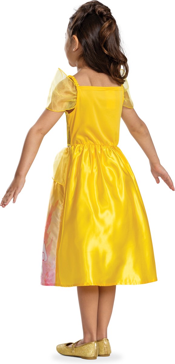 Disguise Disney prinses - beauty the beast, belle verhalenboek jurk classic, maat xs (3t-4t jaar), meisjes
