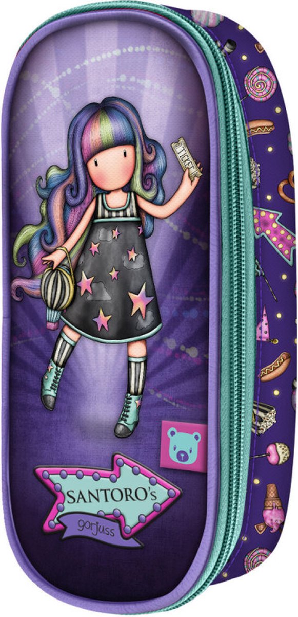 Gorjuss Schoolpennenzak up and away paars (10 x 23 x 6 cm)