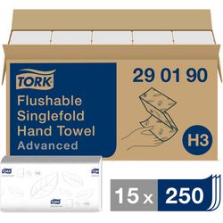 Sanitaire handdoeken Tork H3 Advanced 23x23cm wit 15x250vel