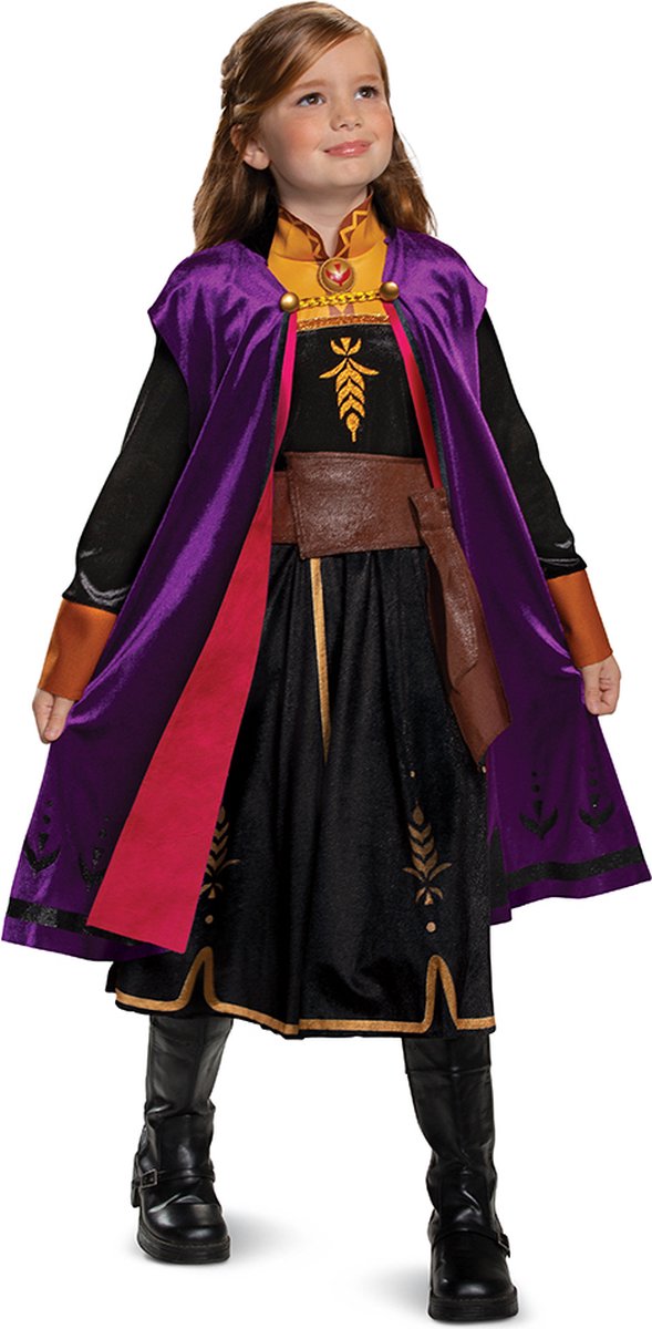 Disguise Disney - frozen 2, anna op reis jurk deluxe, maat m (7-8 jaar), meisjes