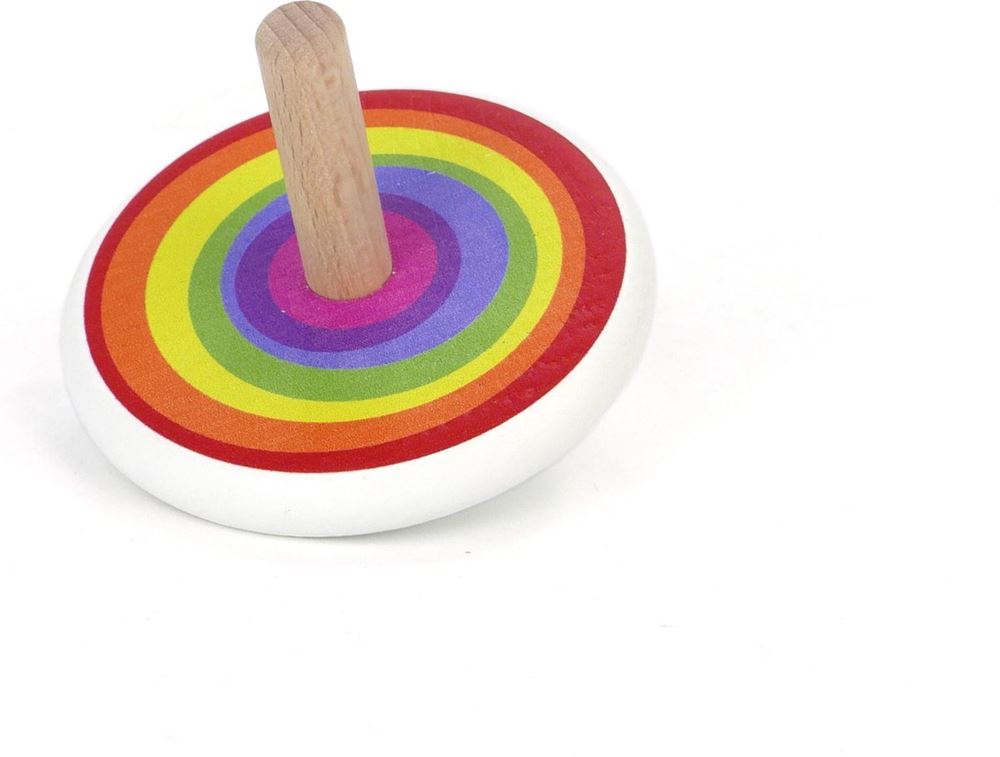 BAJO houten Tol Regenboog. 7x7x5,7 cm. 3