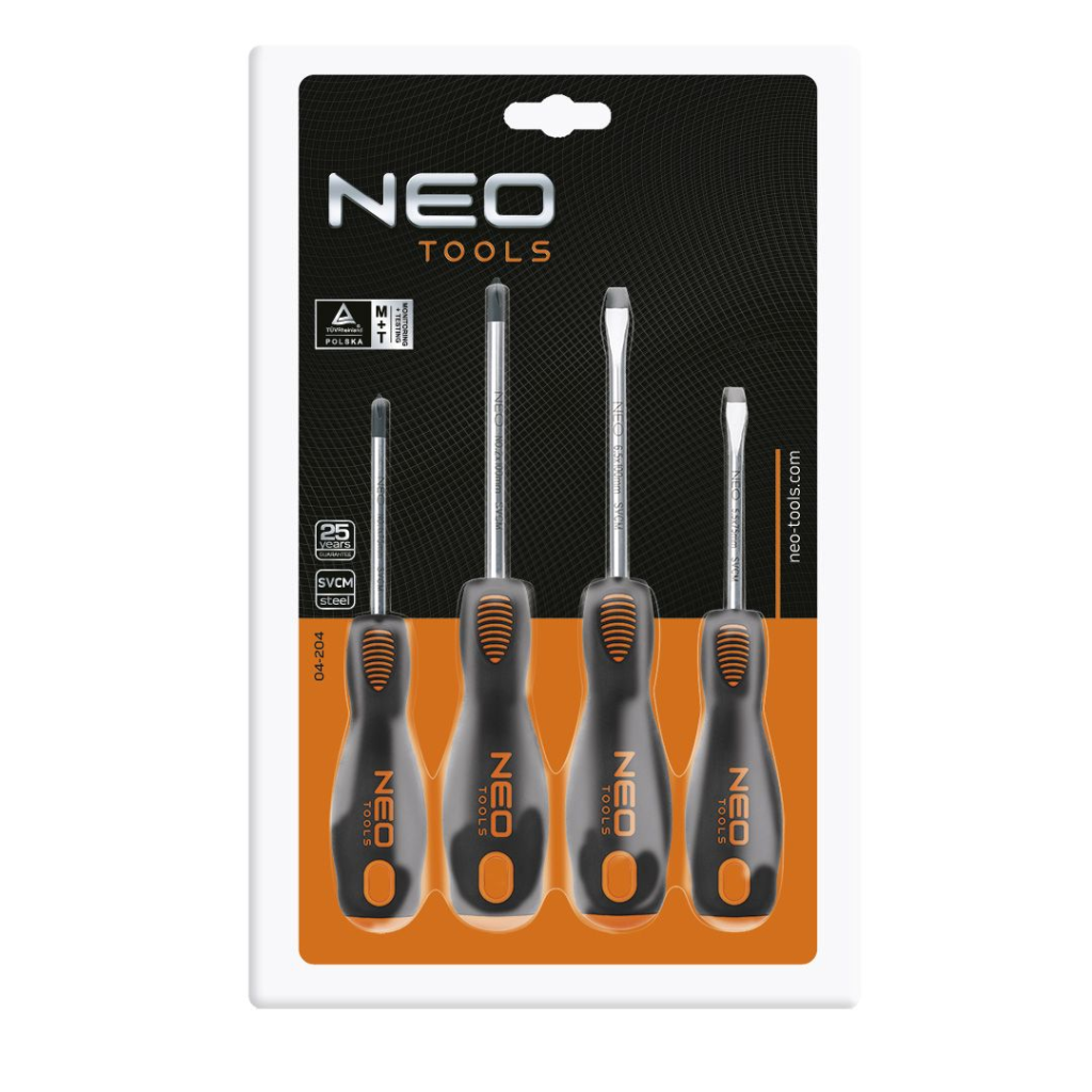 Neo Tools schroevendraaierset 4dlg magnetisch crmo staal