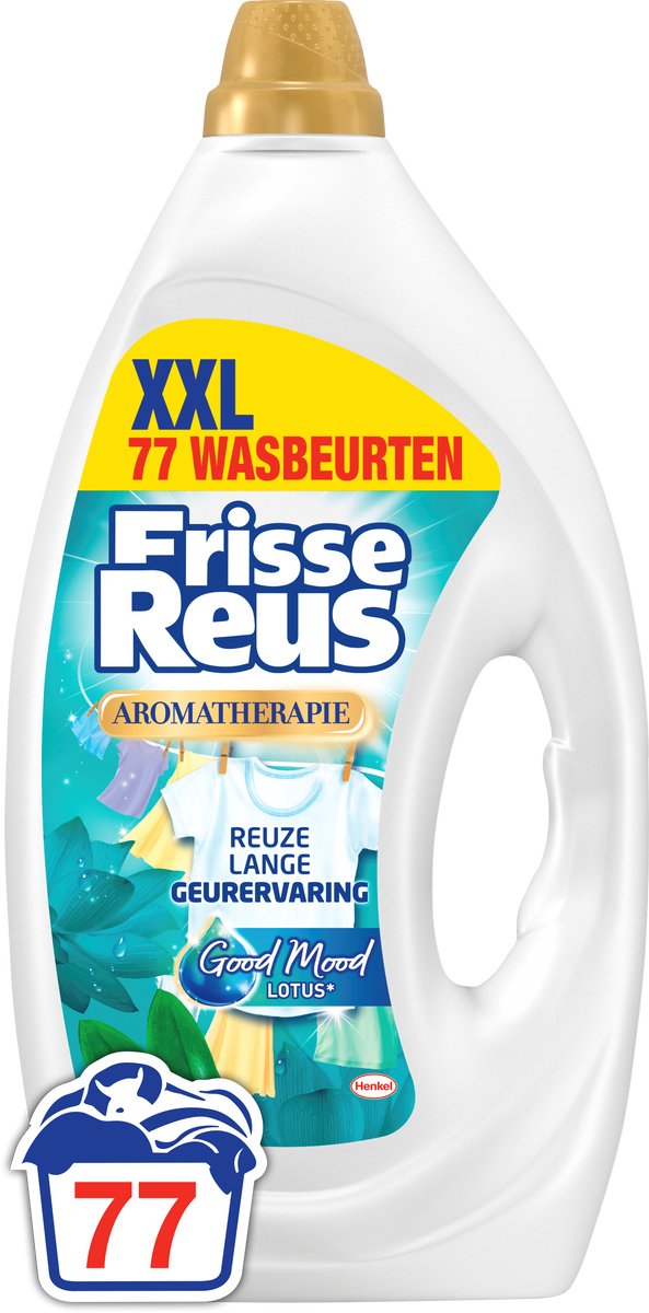 Frisse Reus gel lotus - vloeibaar wasmiddel - witte was - frisse geurbeleving - 77 wasbeurten - grootverpakking
