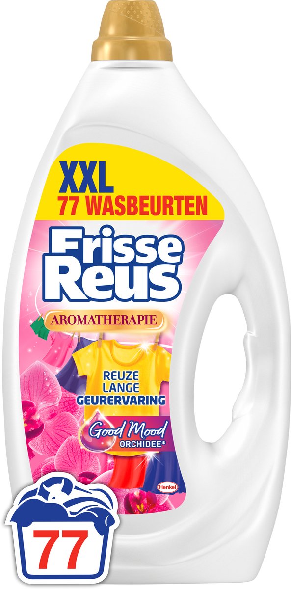 Frisse Reus gel orchidee - vloeibaar wasmiddel - gekleurde was - frisse geurbeleving - 77 wasbeurten - grootverpakking