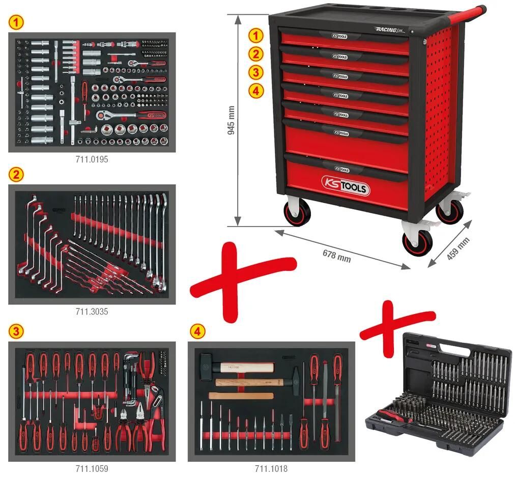 KS TOOLS gereedschapswagen racingline tool trolleys racingline ks-tools 515 pcs.