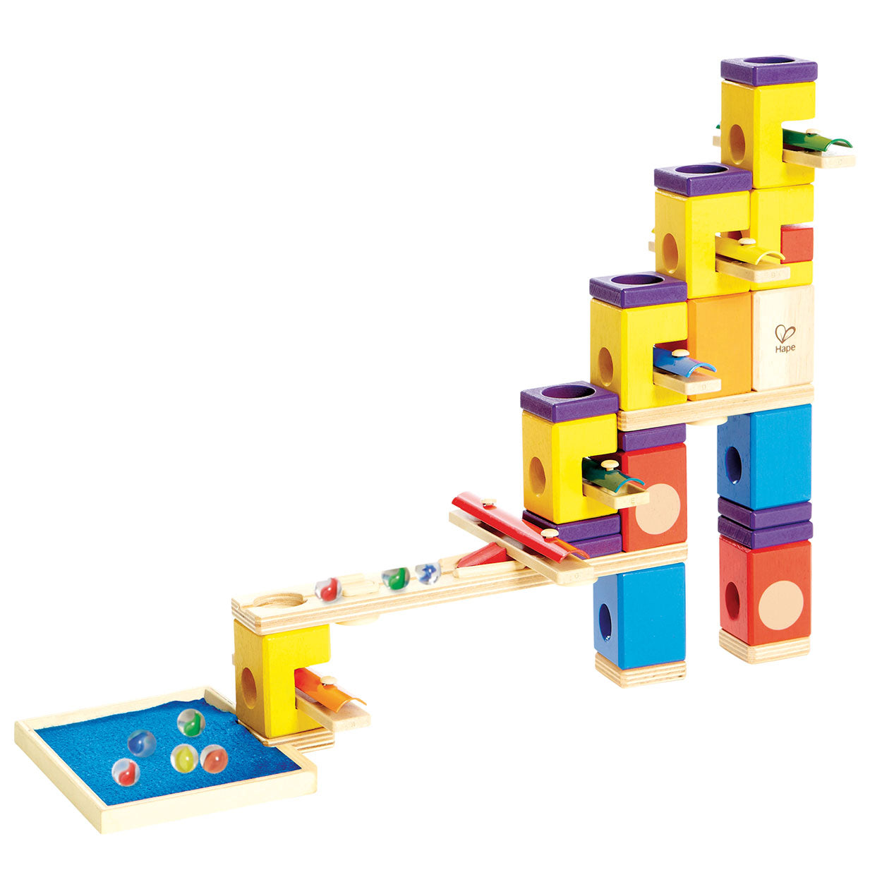 Hape Quadrilla houten knikkerbaan music motion, 97dlg.