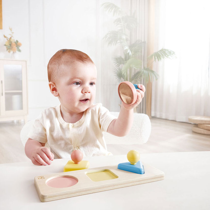 Hape montessori spiegel vormenpuzzel hout