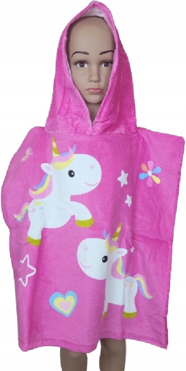 Brandmac Badponcho - badcape - handdoek - met capuchon - unicorn - eenhoorn - 50x100 cm