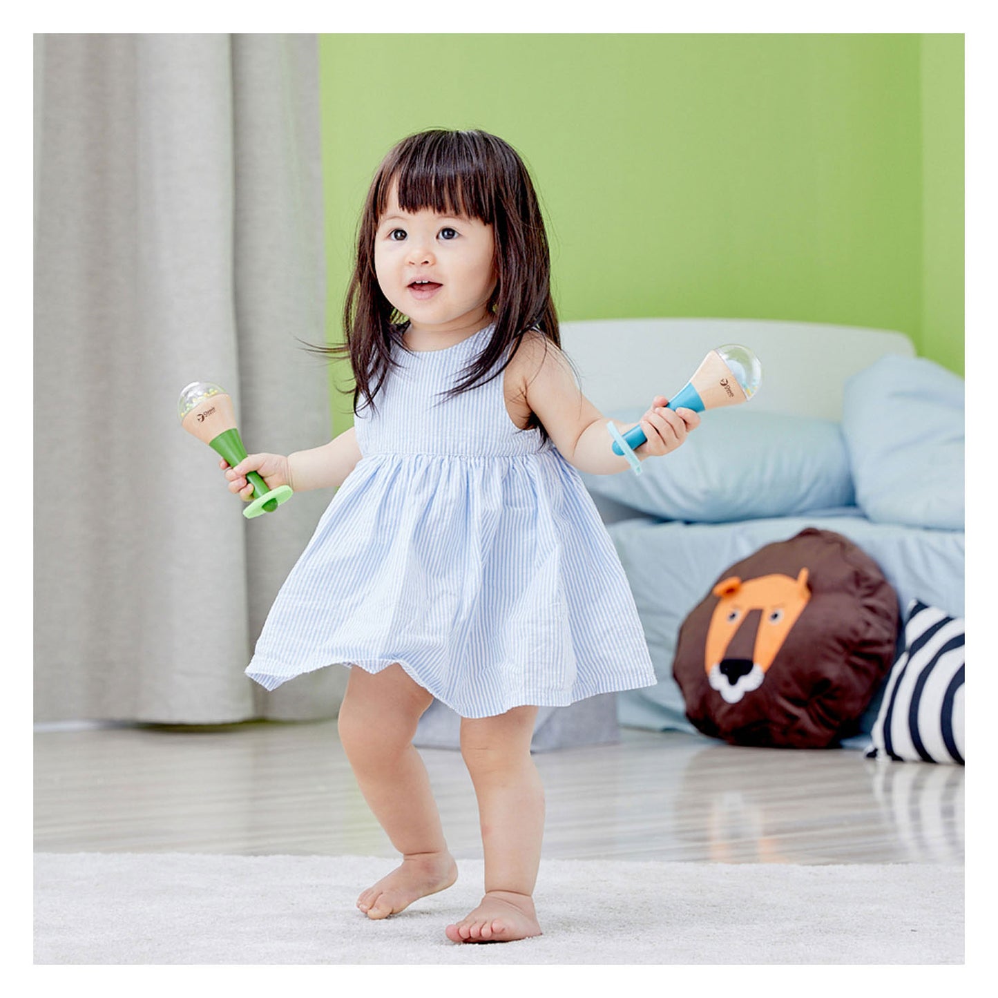 Classic World houten regenboog maracas