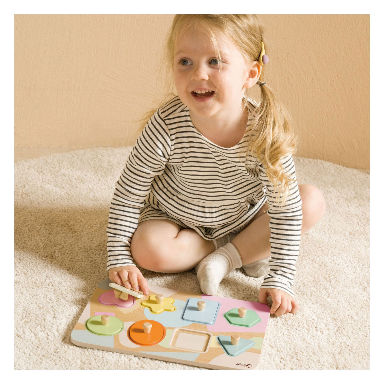 Classic World houten noppelpuzzel vormen, 8st.
